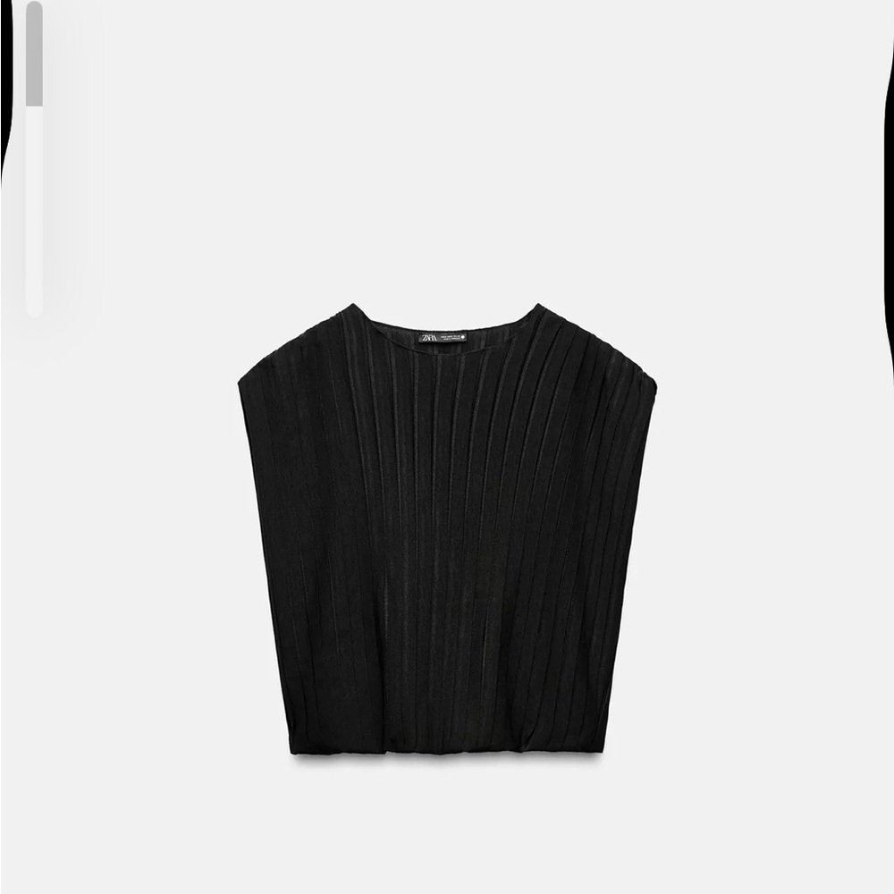 Black Pleated Women's Top